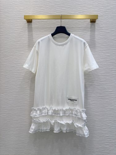 ラッフルトリム Tシャツドレス ルイ・ヴィトン ワンピース コピー ホワイト