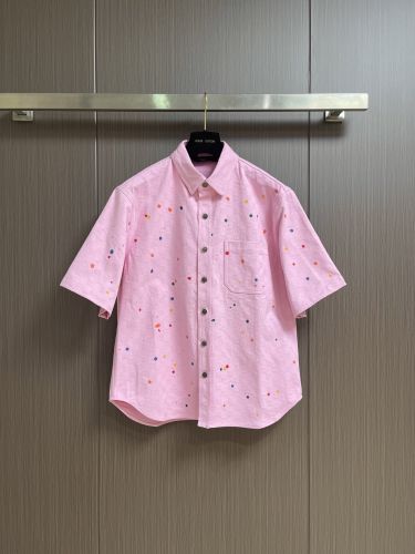 GGジャガード ショートスリーブシャツ グッチ シャツ 偽物 コットン ピンク