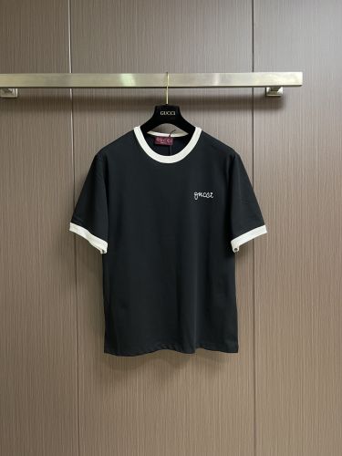 配色 スクリプトロゴ リンガーTシャツ グッチ Tシャツ 偽物 コットン ブラック