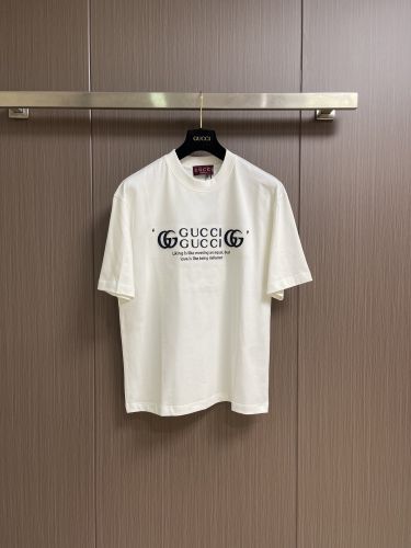 カジュアル ロゴ入り 半袖Tシャツ グッチ Tシャツ 偽物 クルーネック ホワイト