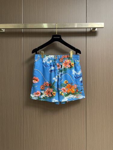 フローラルプリント ショートパンツ グッチ パンツ 偽物 シルク ブルー