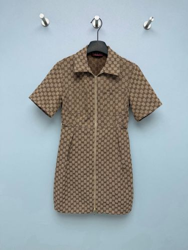 GGジャガード ジップアップ 半袖ワンピース グッチ ワンピース 偽物 
