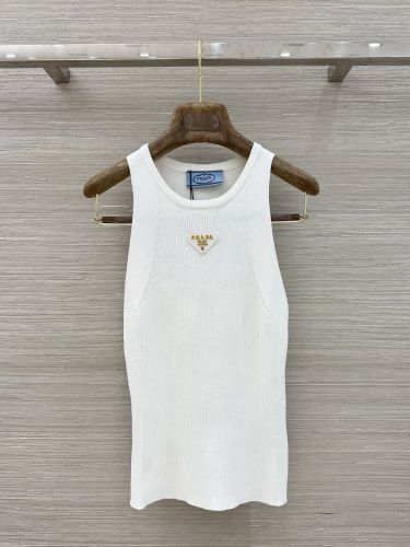 シンプル 合わせやすい タンクトップ プラダ ニット 偽物 ホワイト