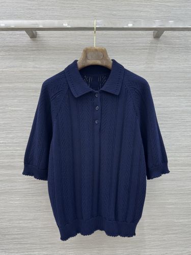 透かし編み コットン ニットポロ プラダ ニット 偽物 トップス
