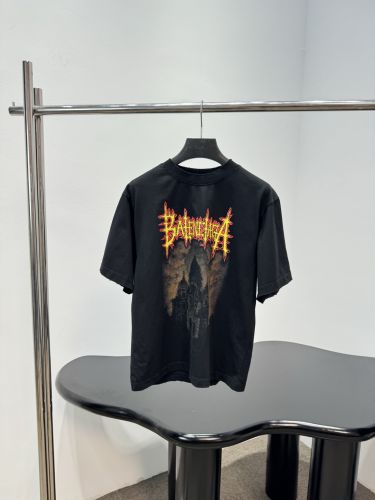 ロゴプリント 半袖Tシャツ バレンシアガ Tシャツ 偽物 クルーネック