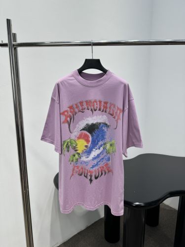 オーバーサイズTシャツ プリント バレンシアガ Tシャツ 偽物 ピンク