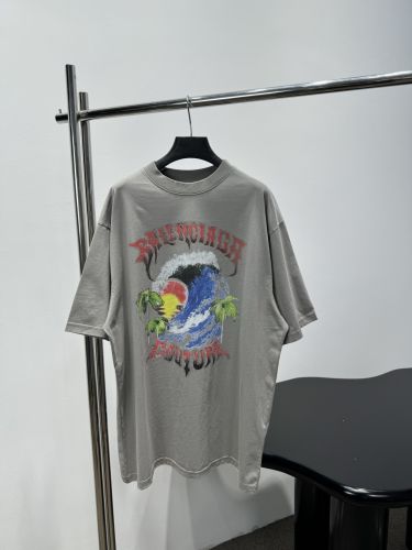 オーバーサイズTシャツ プリント バレンシアガ Tシャツ 偽物 グレー