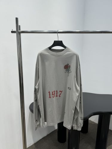 ユニセックス オーバーサイズ 長袖Tシャツ バレンシアガ Tシャツ 偽物 グレー