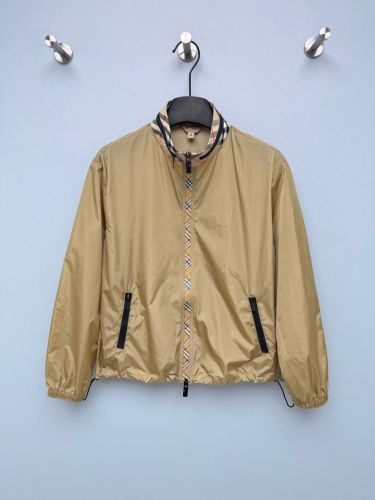 チェックアクセント ジップアップブルゾン バーバリー ジャケット 偽物 ベージュ