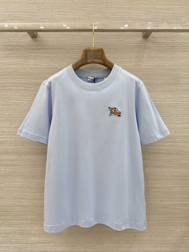 ナイトチェック コットンTシャツ バーバリー Tシャツ 偽物 ライトブルー