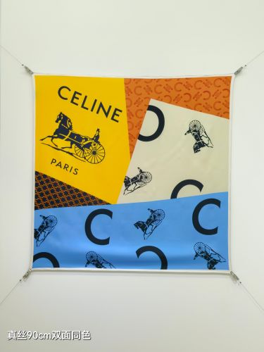90×90cm シルク スクエアスカーフ セリーヌ スカーフ コピー 合わせやすい
