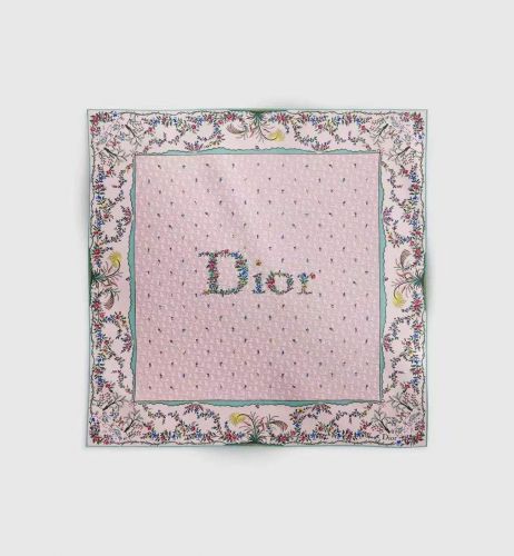 Dioramour Revolution Flowers スクエアスカーフ クリスチャン・ディオール スカーフ 偽物 ピンク