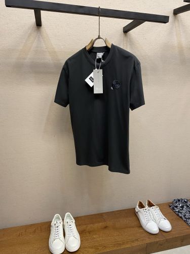 シンプル フラワー刺繡 半袖Tシャツ クリスチャン・ディオール Tシャツ 偽物 ブラック