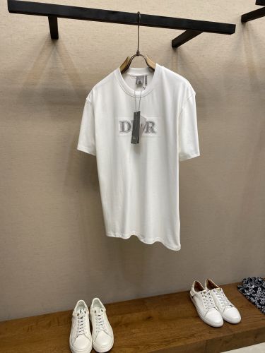 カジュアル 洗練された コットン 半袖Tシャツ クリスチャン・ディオール Tシャツ 偽物 ホワイト