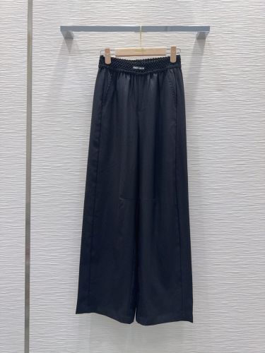 クロシェウエスト ワイドパンツ ミュウミュウ パンツ 偽物 ブラック