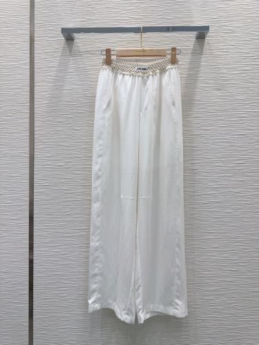 クロシェウエスト ワイドパンツ ミュウミュウ パンツ 偽物 ホワイト