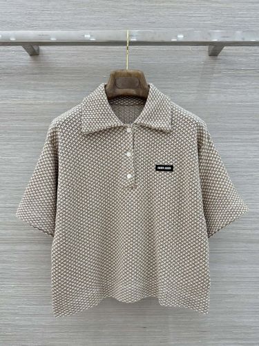 カジュアル コットン ポロシャツ ミュウミュウ Tシャツ 偽物 合わせやすい