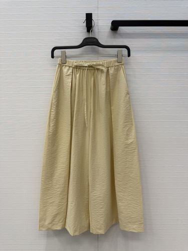 アナグラム コットン ドローストリングワイドパンツ ロエベ パンツ 偽物 イエロー