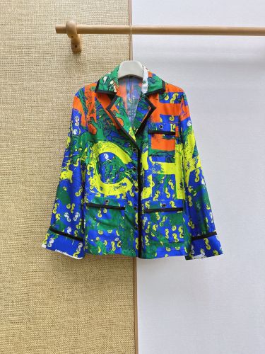 ココビーチ シルクシャツ ビーチプリント シャネル シャツ スーパーコピー