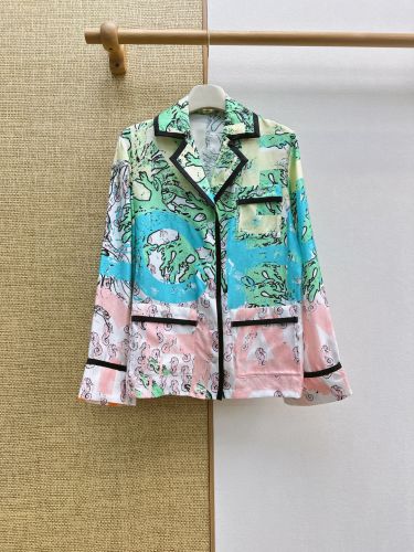 爽やか ココビーチ シルクシャツ シャネル シャツ スーパーコピー プリント