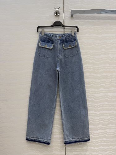 シャネル ジーンズ コピー おしゃれ チェーンディテール デニムパンツ 