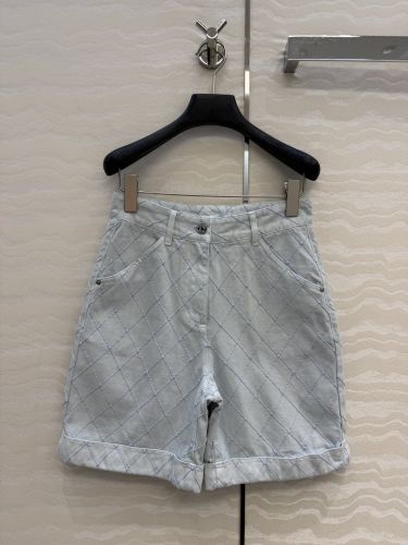 カジュアル 上品 ココビーチ ハーフパンツ シャネル パンツ コピー デニム ライトブルー