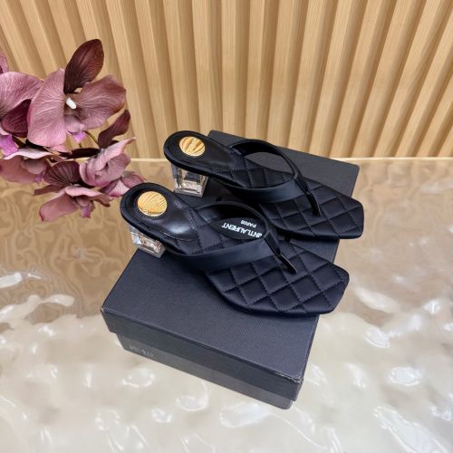 YSL シップ サンダル イヴ・サンローラン スーパーコピー トングサンダル ブラック