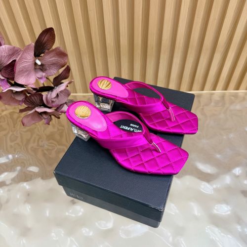 YSL シップ サンダル イヴ・サンローラン スーパーコピー トングサンダル フューシャピンク