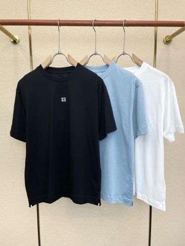 シンプル 洗練された ロゴ刺繍 ジバンシィ Tシャツ 偽物 クルーネック