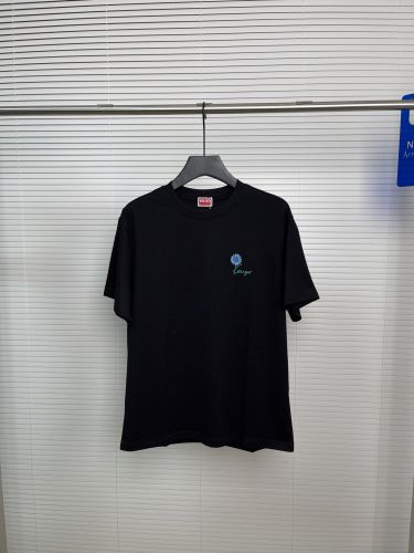 エンブロイダリー コットン 半袖Tシャツ ケンゾー Tシャツ コピー ブラック