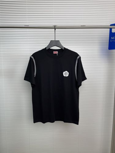カジュアル コットン 半袖Tシャツ ケンゾー Tシャツ コピー ブラック