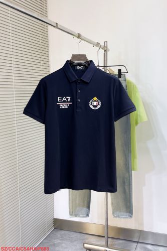 カジュアル 洗練された ロゴ入り ポロシャツ アルマーニ Tシャツ 偽物 ネイビー