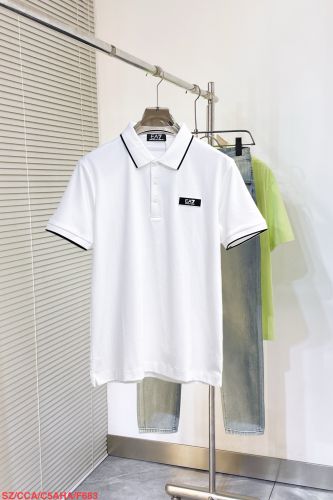 シンプル 洗練された 半袖 ポロシャツ アルマーニ Tシャツ 偽物 ホワイト