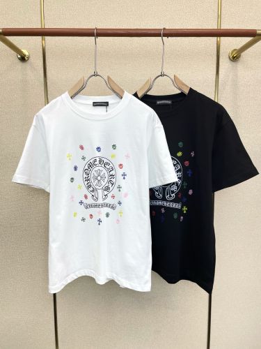 定番 カジュアル ロゴプリント 半袖Tシャツ クロムハーツ Tシャツ 偽物 クルーネック