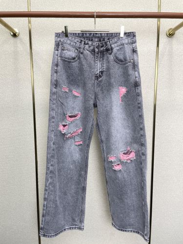 クロムハーツ ジーンズ 偽物 合わせやすい お洒落 ダメージ加工 デニムパンツ 