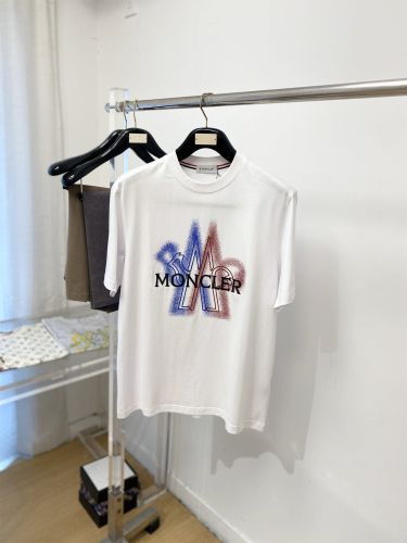 お洒落 ロゴ刺繍 合わせやすい 半袖Tシャツ モンクレール Tシャツ 偽物 ホワイト
