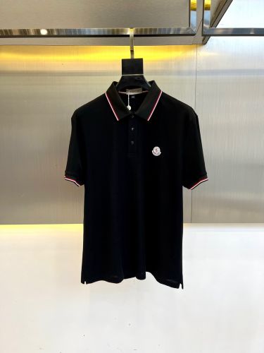 カジュアル 洗練された 半袖 ポロシャツ モンクレール Tシャツ 偽物 ブラック