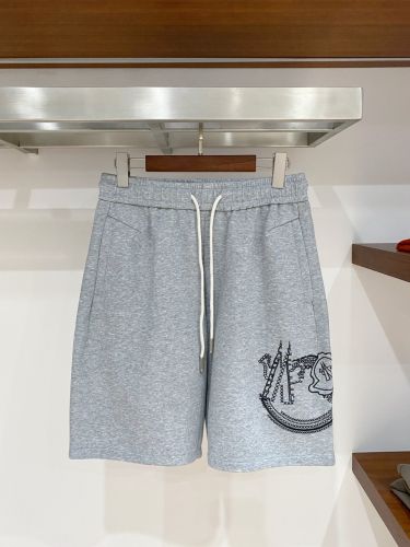 カジュアル ロゴ刺繍 ショートパンツ モンクレール パンツ 偽物 グレー