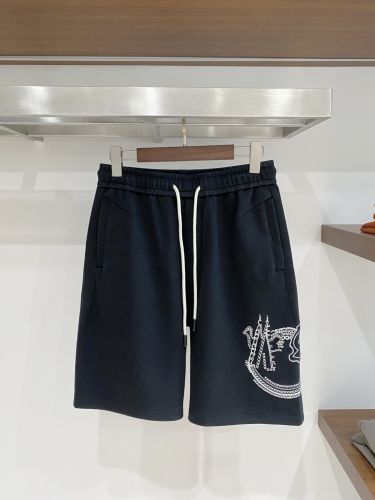 カジュアル ロゴ刺繍 ショートパンツ モンクレール パンツ 偽物 ブラック
