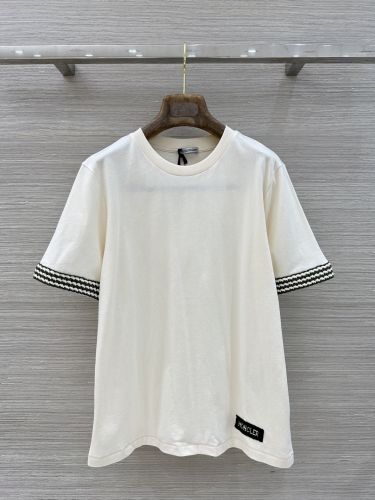 お洒落 カジュアル コットン 半袖Tシャツ モンクレール Tシャツ コピー ホワイト