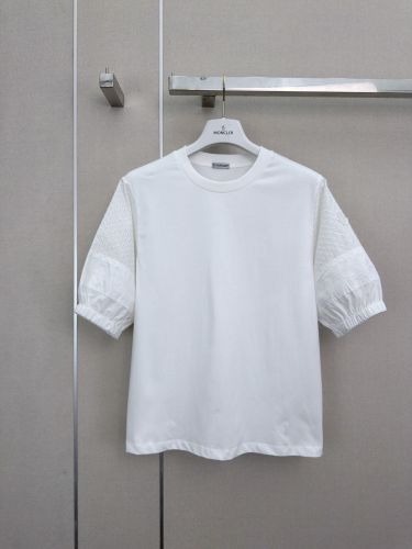カジュアル 半袖 クルーネック カットソー モンクレール Tシャツ 偽物 ホワイト