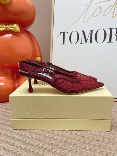 メッシュ ラインストーン バックストラップ パンプス ジミーチュウ コピー ボルドー