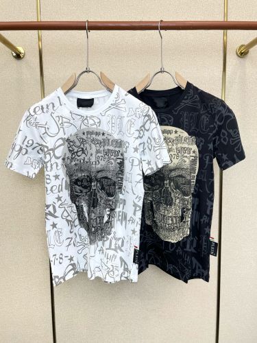 ストリート スカル 総柄 半袖Tシャツ フィリッププレイン Tシャツ 偽物
