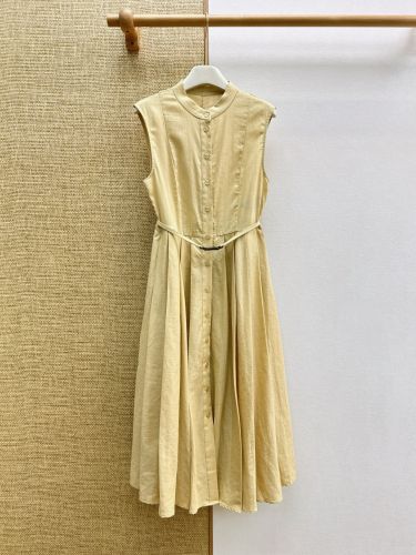 リネンコットン ノースリーブワンピース ラルフローレン ワンピース 偽物 ベージュ
