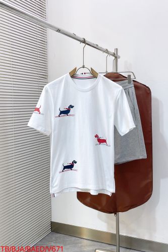 ヘクターモチーフ コットン クルーネックTシャツ トムブラウン Tシャツ コピー ホワイト