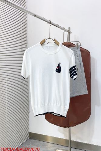 爽やか ヨットモチーフ 半袖 サマーニット トムブラウン Tシャツ 偽物 ホワイト