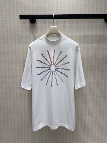 ラインストーン ピンホイール 半袖tシャツ アレキサンダーワング Tシャツ コピー ホワイト