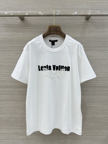 レースシグネチャーTシャツ ルイヴィトン Tシャツ 偽物 コットン ホワイト