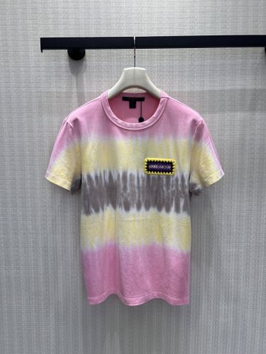 注目される タイダイ 半袖Tシャツ ルイ・ヴィトン Tシャツ コピー コットン