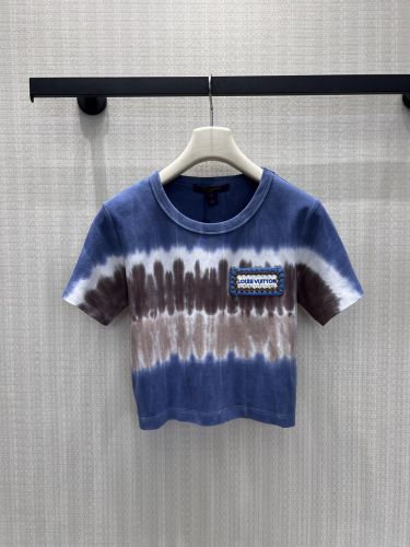タイダイ クロップトップ 半袖Tシャツ ルイ・ヴィトン Tシャツ コピー コットン